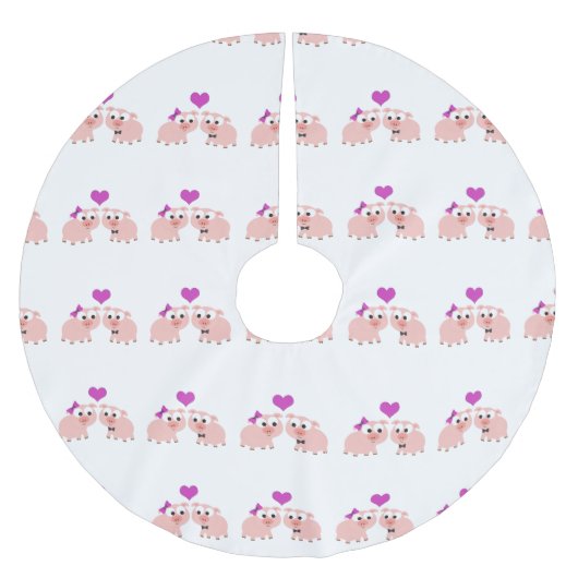 Cute Pig Love Kerstboom Rok (Voorkant)
