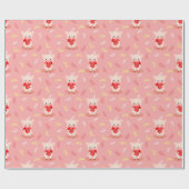 Cute Pig Love Pattern Cadeaupapier (Vlak)