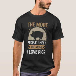 Cute Pig Lover Funny Boerderij Hater Introvert Far T-shirt
