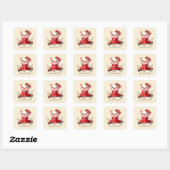 Cute pig lovers customizable Square Sticker (Vel)