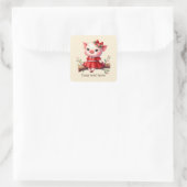 Cute pig lovers customizable Square Sticker (Tas)
