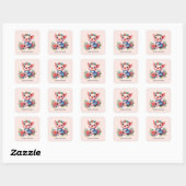 Cute pig lovers customizable  vierkante sticker (Vel)