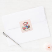 Cute pig lovers customizable  vierkante sticker (Envelop)