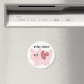 Cute Pig met een roze lint Magneet (Insitu (Vaatwasser))