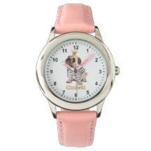 Cute Pig met Gold Crown Girl's First Watch