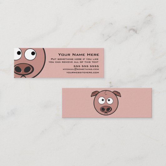 Cute Pig Mini Visitekaartje (Voorkant / Achterkant)