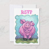 Cute Pig Party Center RSVP (Voorkant)