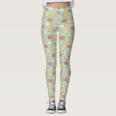 Cute Pig Pattern Mint Leggings (Voorkant)
