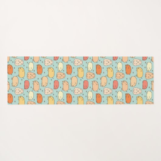 Cute Pig Pattern Mint Yogamat (Achterkant (horizontaal))