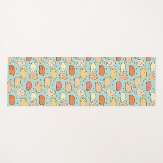 Cute Pig Pattern Mint Yogamat (Voorkant (horizontaal))