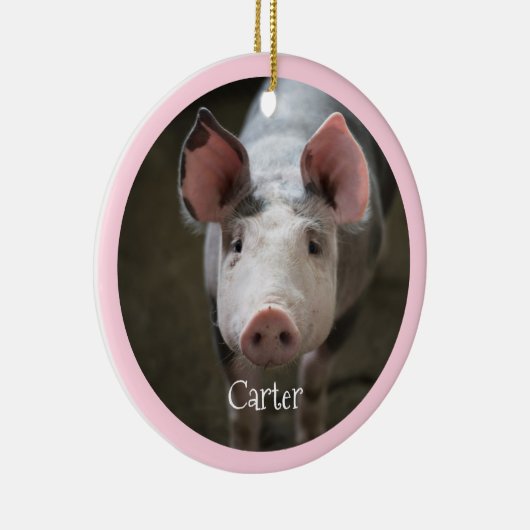 Cute Pig Personalized Keramisch Ornament (Rechts)