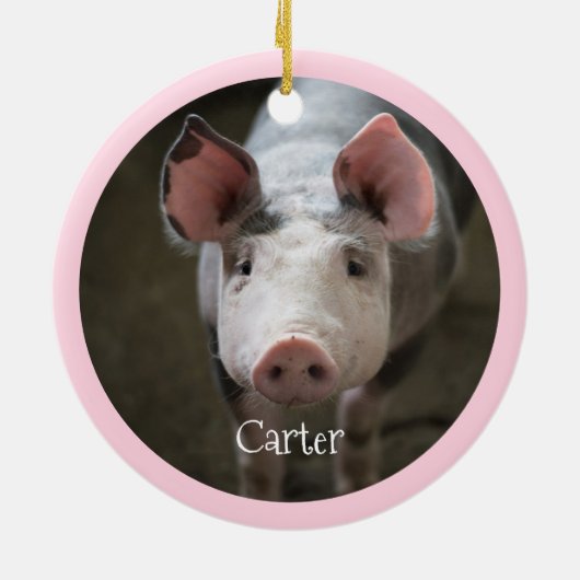 Cute Pig Personalized Keramisch Ornament (Achterkant)