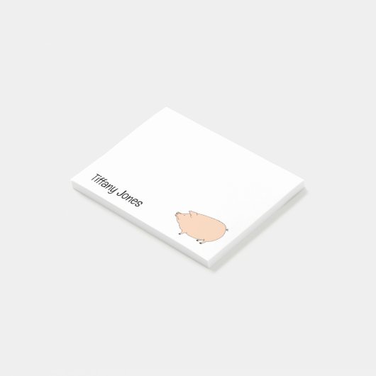 Cute Pig Personalized Post-it® Notes (Schuin)
