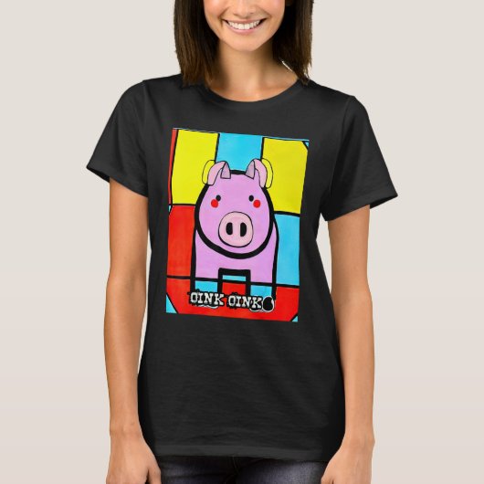 Cute Pig Piggie Oink Oink 43 T-shirt (Voorkant)