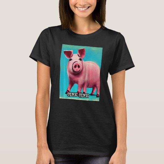 Cute Pig Piggie Oink Oink  44 T-shirt (Voorkant)