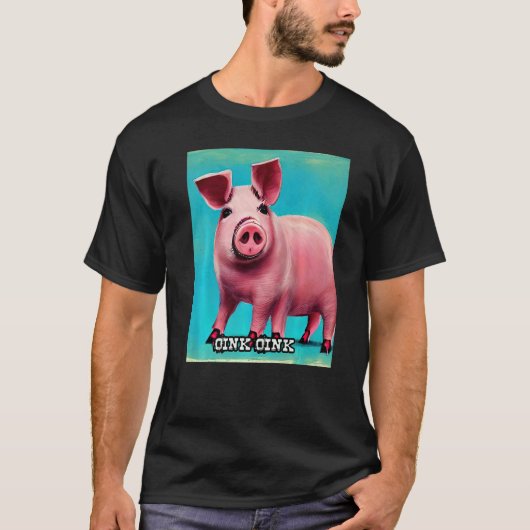 Cute Pig Piggie Oink Oink  44 T-shirt (Voorkant)