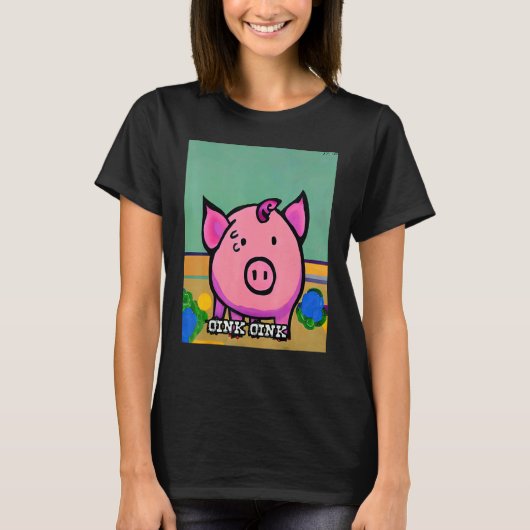 Cute Pig Piggie Oink Oink 47 T-shirt (Voorkant)