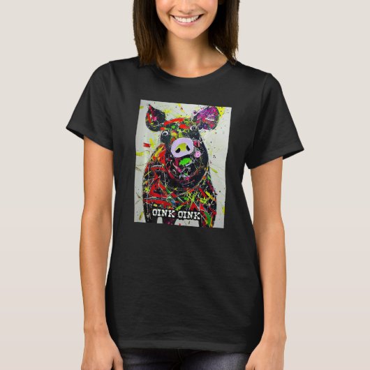 Cute Pig Piggie Oink Oink  49 T-shirt (Voorkant)