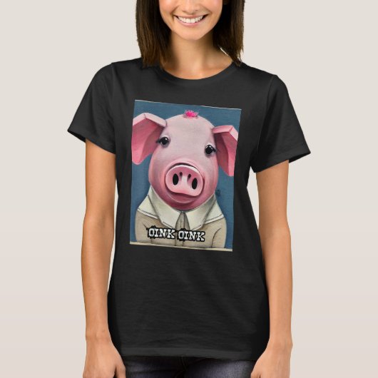 Cute Pig Piggie Oink Oink 52 T-shirt (Voorkant)