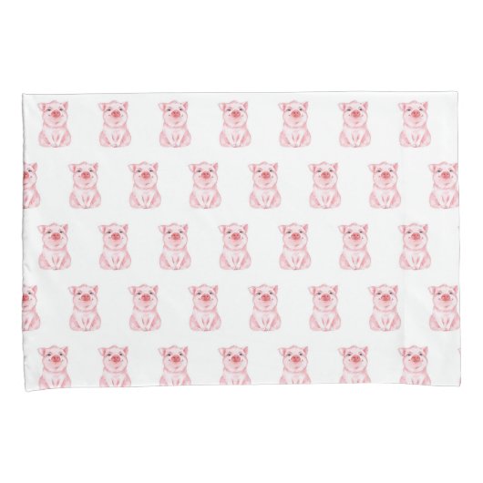 Cute Pig Pillow Hoesje Set Kussensloop (Voorkant-Rechts)
