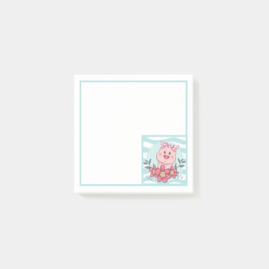 Cute Pig Post-it® Notes (Voorkant)