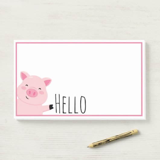 Cute Pig Post-it® Notes (Op bureau)