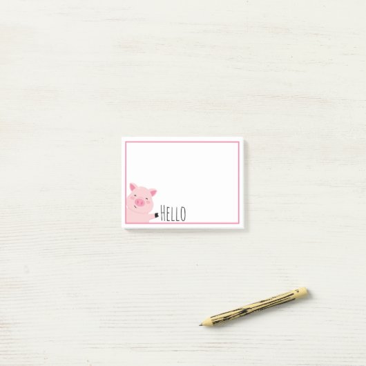 Cute Pig Post-it® Notes (Op bureau)