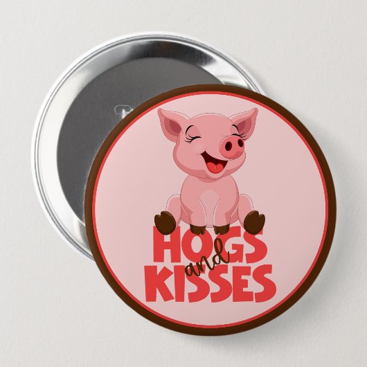Cute Pig Pun Ronde Button 4,0 Cm (Voorkant /achterkant)