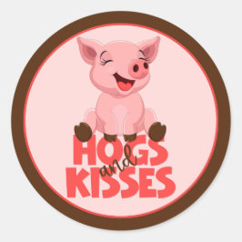Cute Pig Pun Ronde Sticker