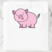 CUTE PIG RECHTHOEKIGE STICKER (Tas)