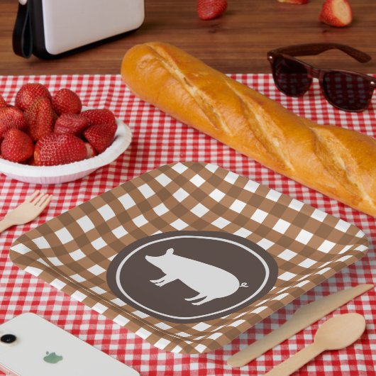 Cute Pig roast party Papieren Bordje (Picknick)