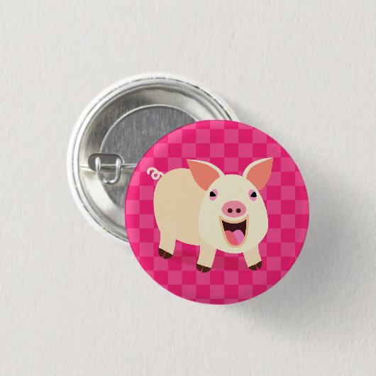 Cute Pig Ronde Button 3,2 Cm (Voorkant /achterkant)