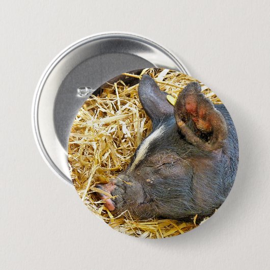 CUTE PIG RONDE BUTTON 7,6 CM (Voorkant /achterkant)