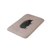 Cute Pig Rustic Faux Burlap Badmat (Gekanteld)