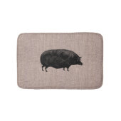 Cute Pig Rustic Faux Burlap Badmat (Voorkant)