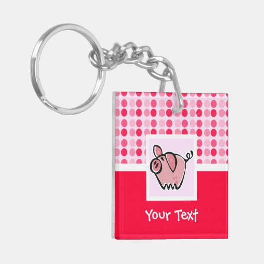 Cute Pig Sleutelhanger (Voorkant Links)