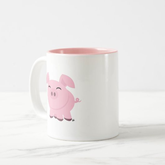 Cute Pig Smile Coffee Mok (Voorkant links)