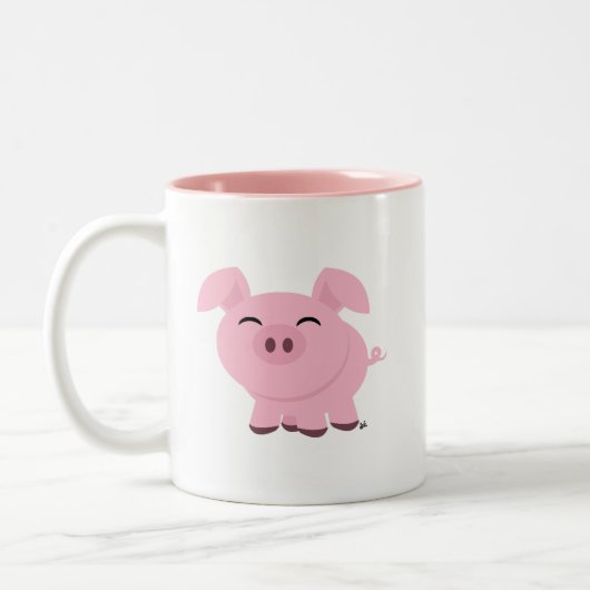Cute Pig Smile Coffee Mok (Links)