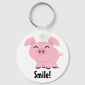 Cute Pig Smile Sleutelhanger (Voorkant)
