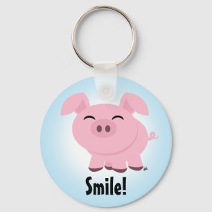 Cute Pig Smile Sleutelhanger