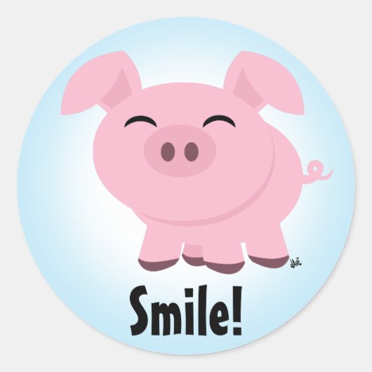 Cute Pig Smile Sticker (Voorkant)