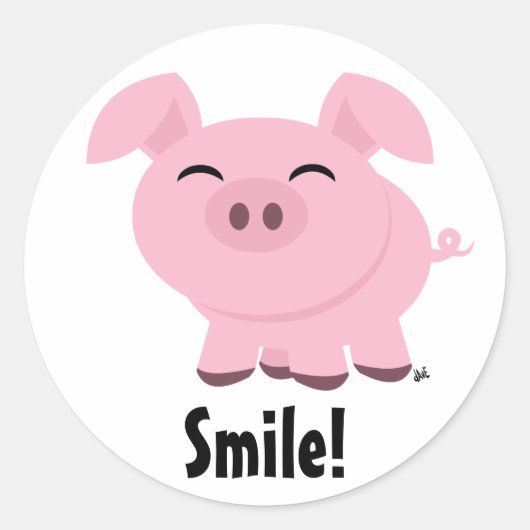 Cute Pig Smile Sticker (Voorkant)