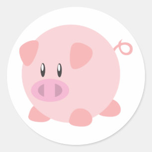 Cute Pig T Shirt, Shirten, varkenscadeaus, kunst,  Ronde Sticker