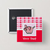 Cute Pig Vierkante Button 5,1 Cm (Voorkant /achterkant)