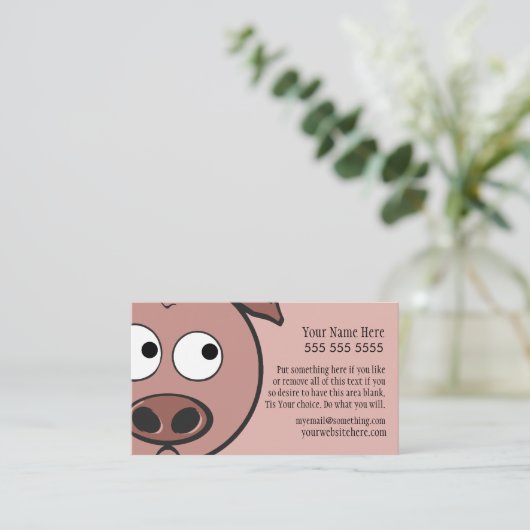 Cute Pig Visitekaartje (Staand voorkant)