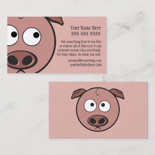 Cute Pig Visitekaartje (Voorkant / Achterkant)