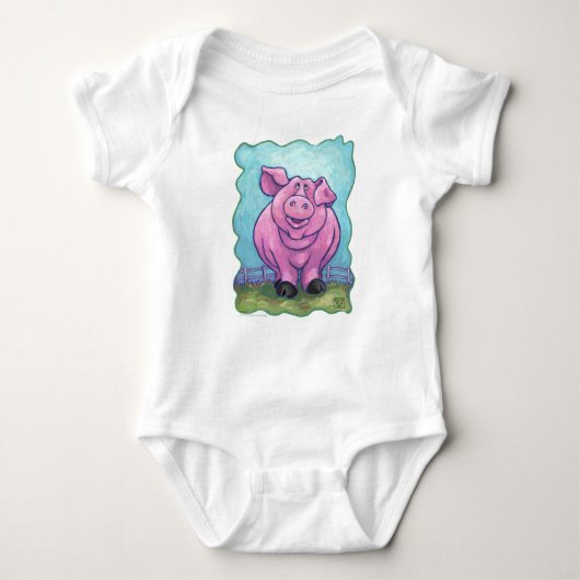 Cute Pig voor en achter T-Shirts (Voorkant)