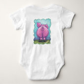 Cute Pig voor en achter T-Shirts (Achterkant)