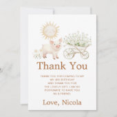 Cute Pig Wheelbarrow Birthday Bedankkaart (Voorkant)