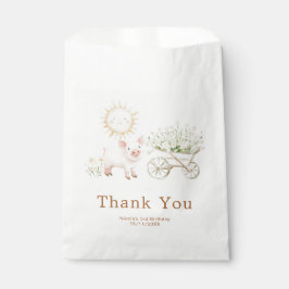 Cute Pig Wheelbarrow Birthday Bedankzakje